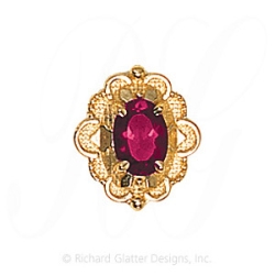 GS510 AMY - 14 Karat Gold Amethyst Slide 